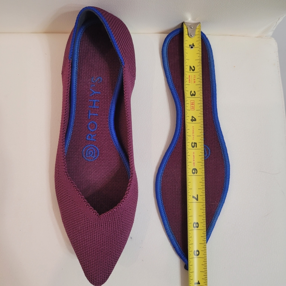 Rothy's The Point Women's Size 5 W US Burgundy Pointed Toe Slip On Flat Shoes - Picture 12 of 15